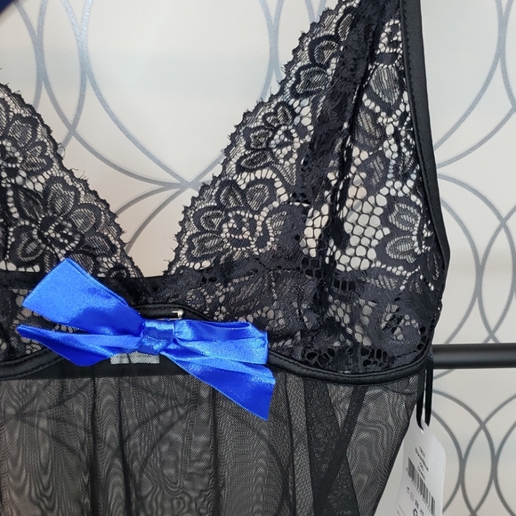 NWT coquette lingerie black/blue dress - Picture 4 of 5